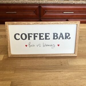 Valentine Coffee Bar Sign with Wooden Frame